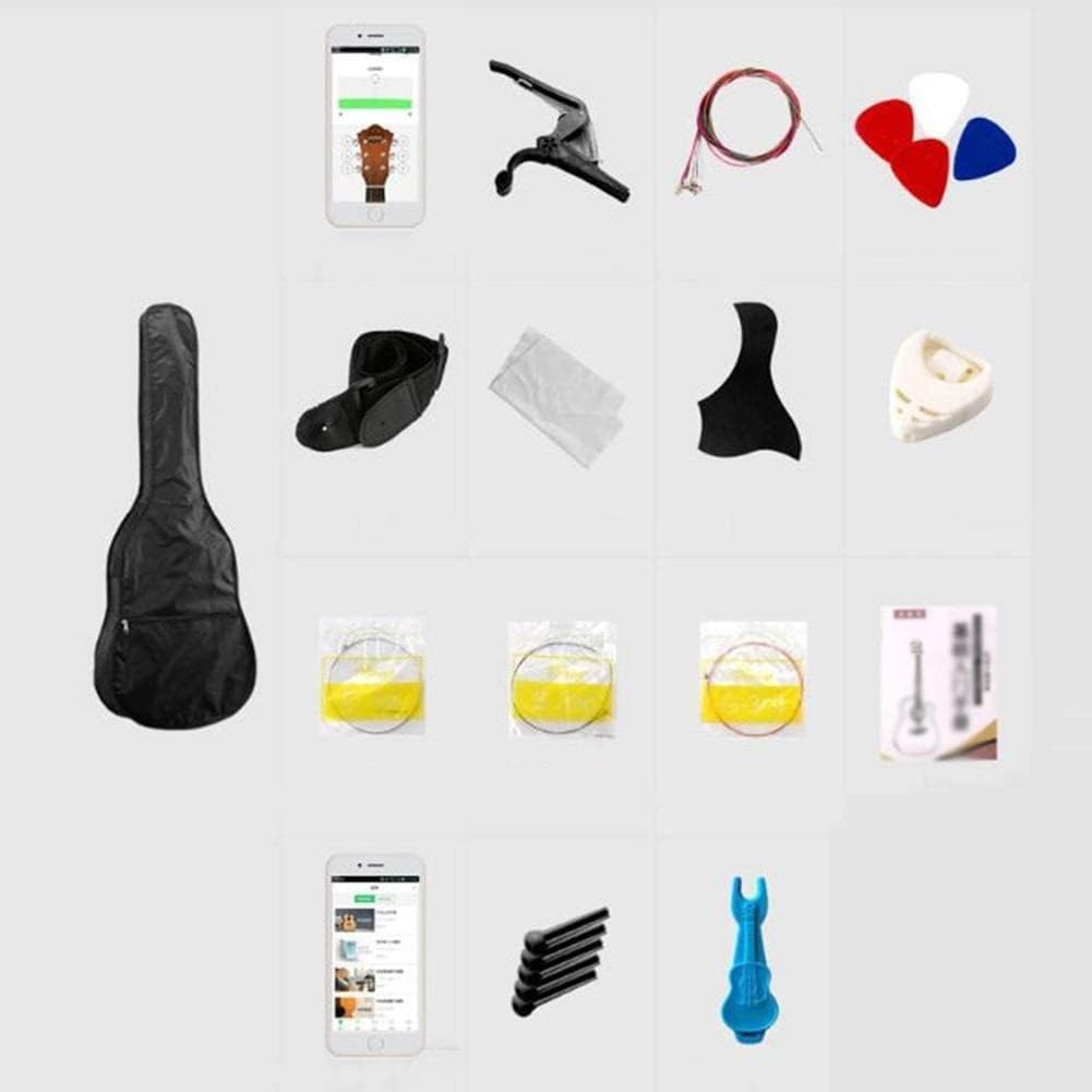 Full Size Guitar Acoustic Guitar 38 Inches Beginner Kit Youth Student Adult Practice Classical Guitar Portable Natural Musical Instrument Beginner Acoustic Guitar Starter Package Student G (D 38 in
