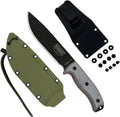 ESEE Knives 6P Fixed Blade Knife w/Molded Polymer Sheath (Black Blade/OD Green Sheath)