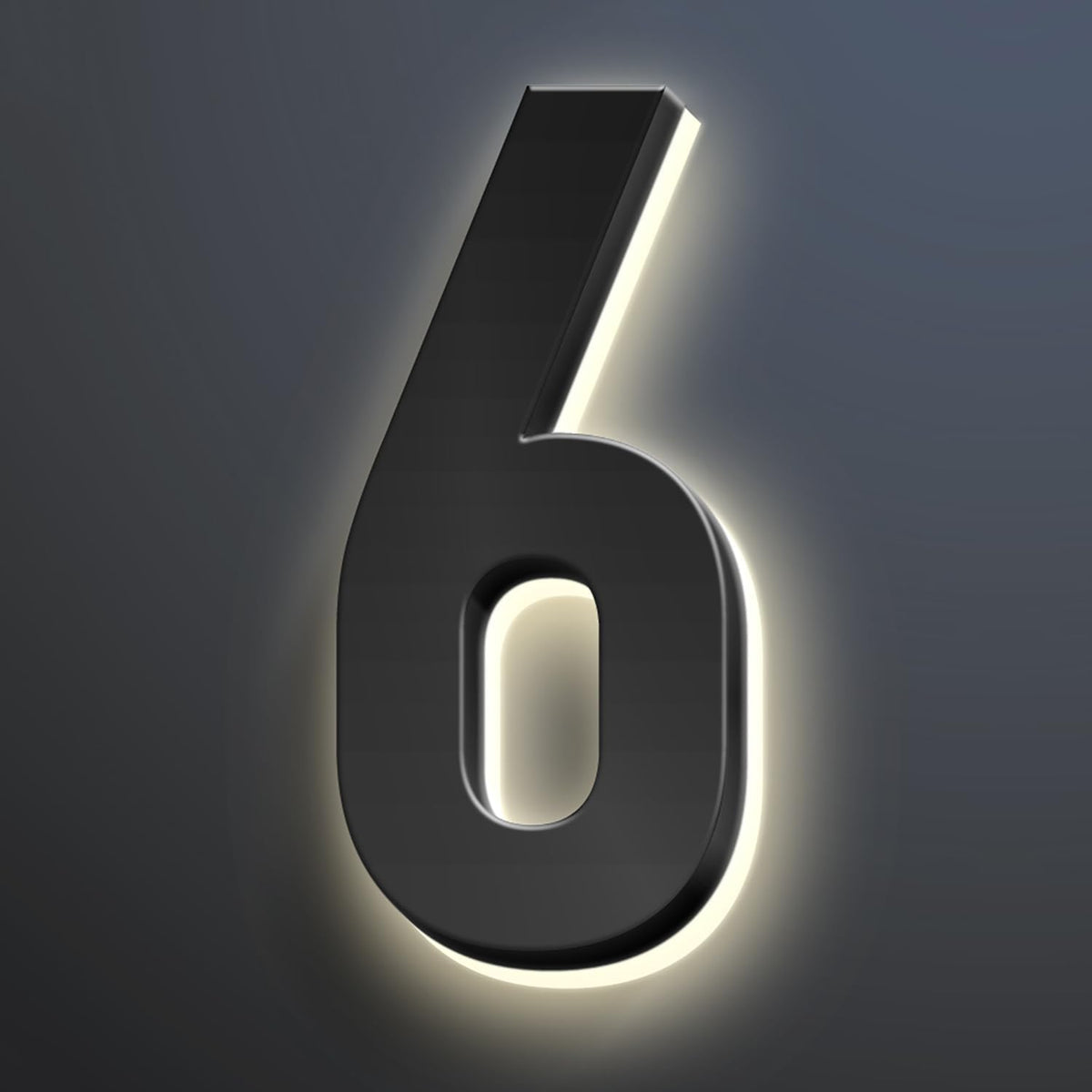 Illuminated House Address Numbers Signs, Stainless Steel,Up-Scale Modern Look, Backlit LED Illuminated Home Address Number, Lighted House Numbers For Outside,20 Inch/500mm,6