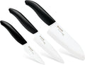 Kyocera FK-3PC BK 3Piece Advanced ceramic Revolution Series Knife Set, Blade Sizes: 5.5', 4.5', 3', Black