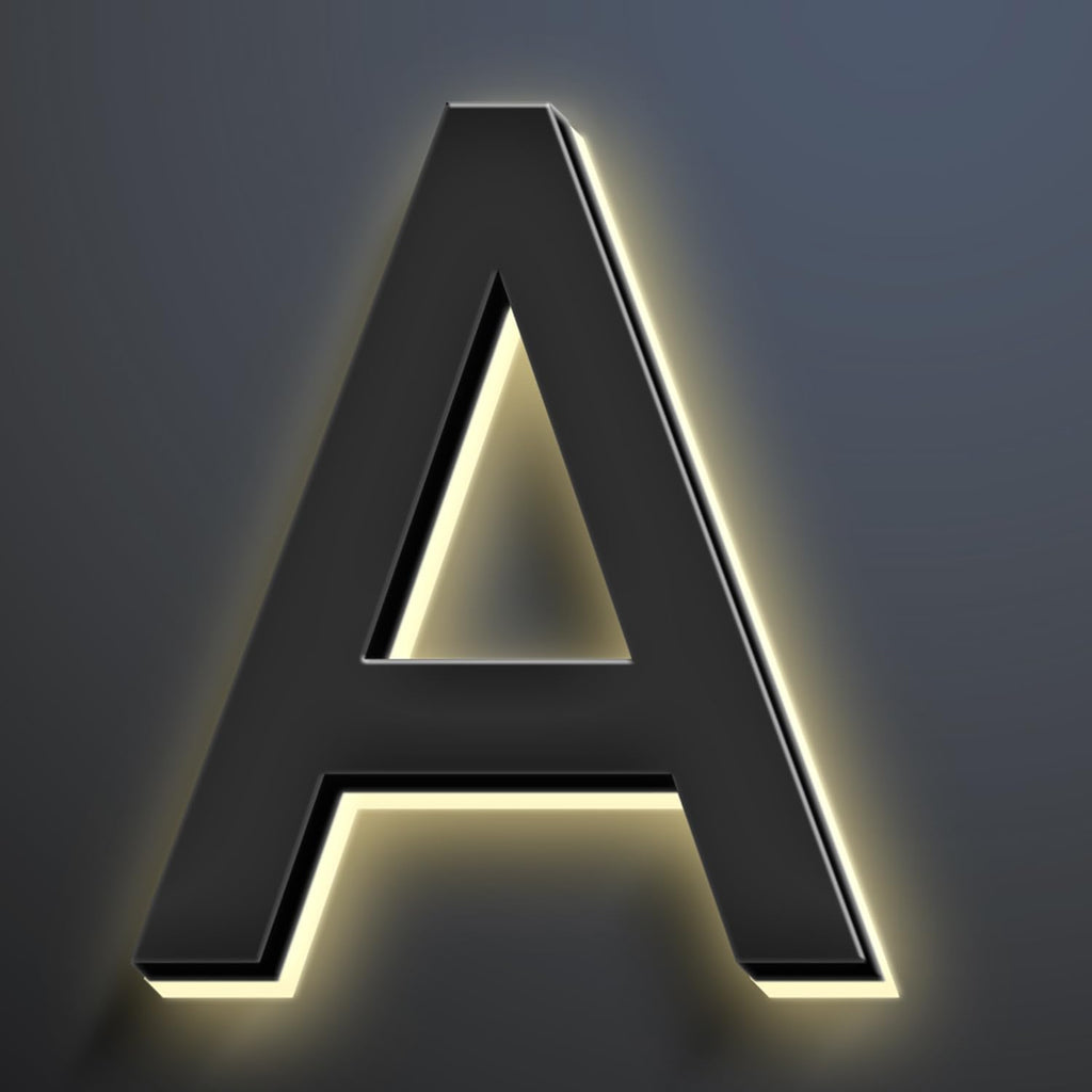 18 Inch Backlit LED Illuminated Home Address Numbers Modern Lighted Up House Numbers Stainless Steel Hand-Polished Waterproof For House Address Signs,A
