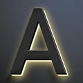 18 Inch Backlit LED Illuminated Home Address Numbers Modern Lighted Up House Numbers Stainless Steel Hand-Polished Waterproof For House Address Signs,A