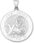 14k Yellow Gold and White Gold Polished Saint Andrew Pendant Medals