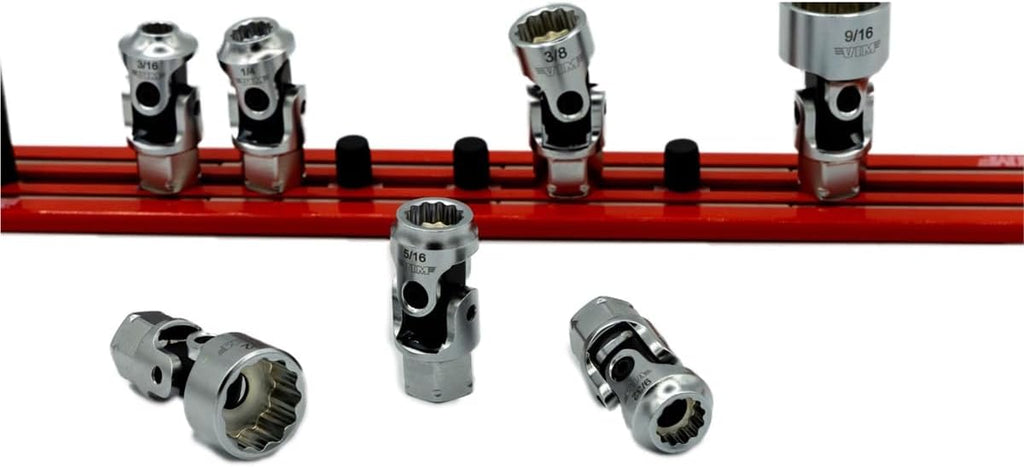 VIM Tools 9-Piece 12-Point Dual Drive Stubby UJ SAE Socket Set by VIM Tools