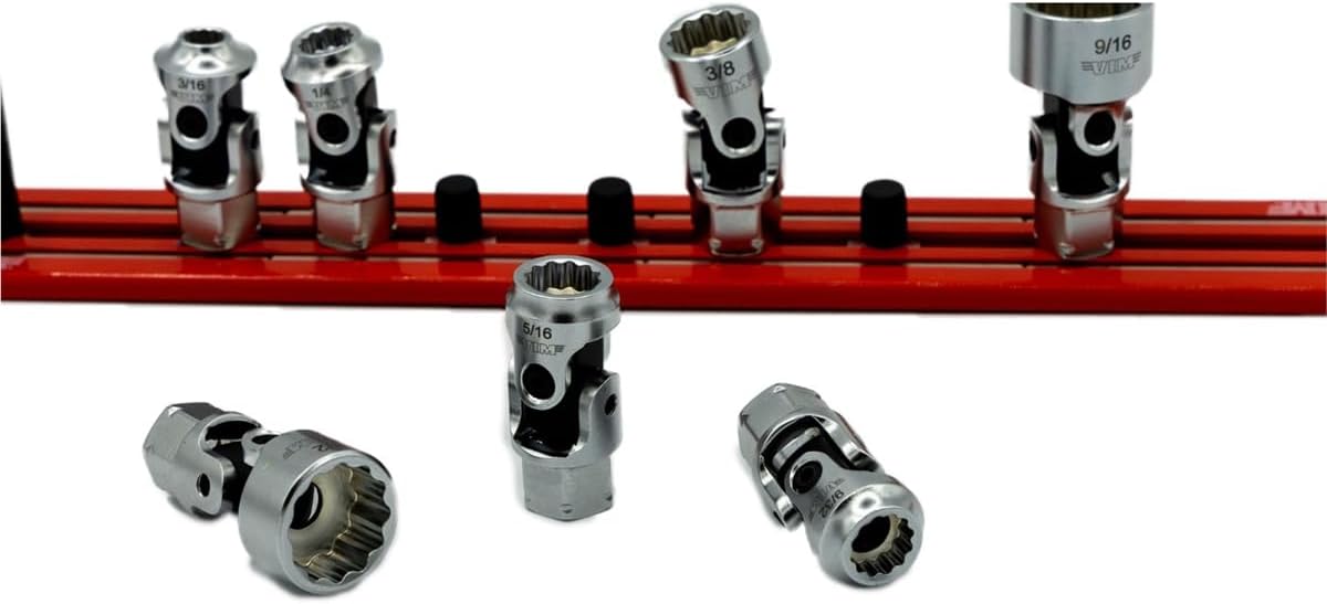 VIM Tools 9-Piece 12-Point Dual Drive Stubby UJ SAE Socket Set by VIM Tools