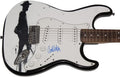 GARY CLARK JR SIGNED AUTOGRAPH FULL SIZE CUSTOM ONE-OF-A-KIND FENDER STRATOCASTER ELECTRIC GUITAR C W/ JAMES SPENCE JSA AUTHENTICATION - WORRY NO MORE, 110, BLAK AND BLU, THE STORY OF SONNY BOY SLIM, THIS LAND, VERY RARE