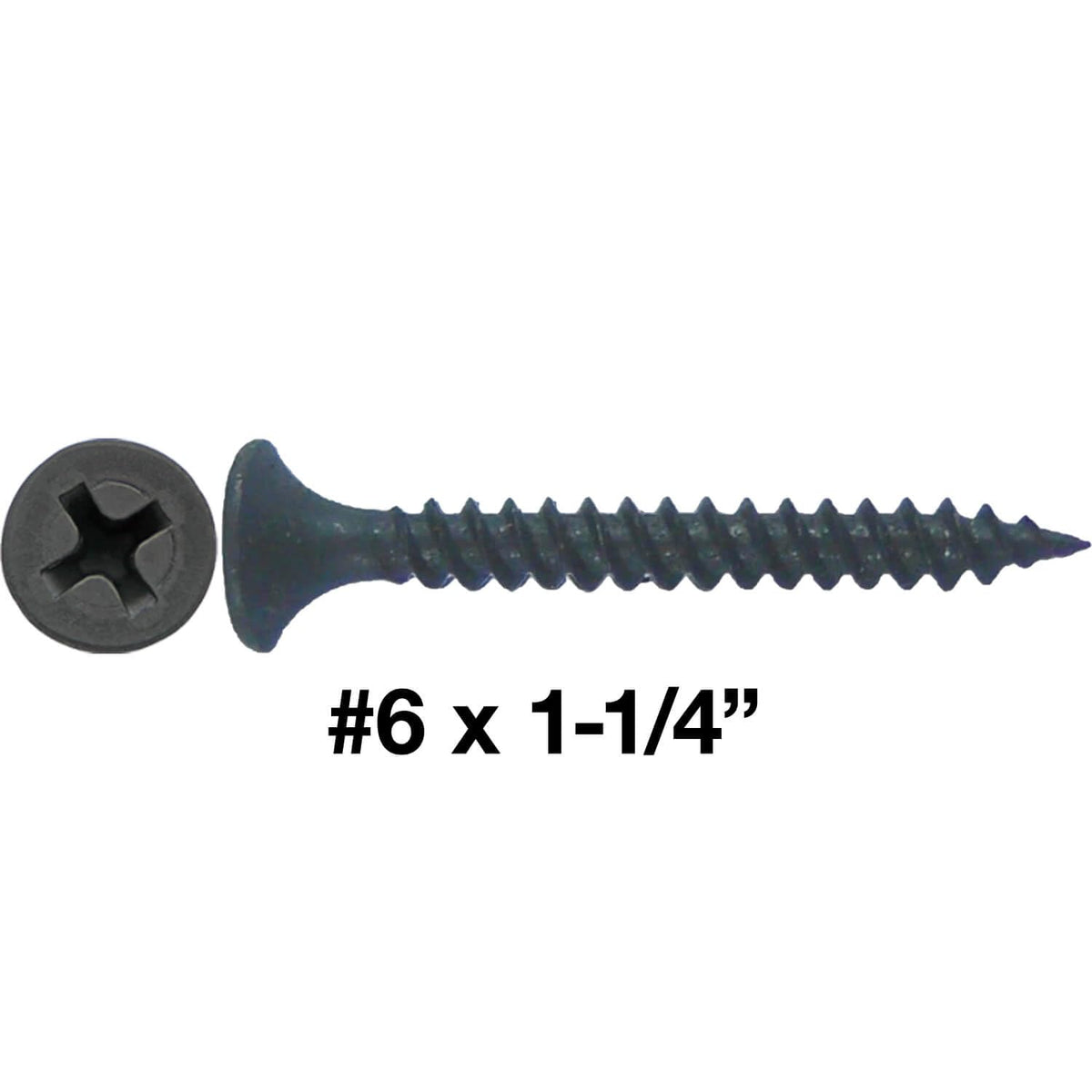 Gray Phosphate Drywall Screws: #6 x 1-1/4' FINE Thread Drywall, Gypsum Board, Sheetrock, Plasterboard Screws. Use for Low Cost, All Purpose Wood Screws (28 POUNDS 8000 Approx. Screw Count)