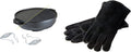 Lodge Cast Iron Cookware Set with Accessories - Five-Piece Cast Iron Cookware Set with Reversible Grill/Griddle, Wok, Handles and Leather Gloves