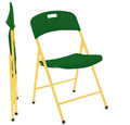 Creative Plastic Folding Chairs (4 Pack) - Portable Lightweight Folding Chairs for Indoor and Outdoor Steel Frame Used for Events, Party, Garden, Camping, Picnic, Tailgating (Green/Yellow)