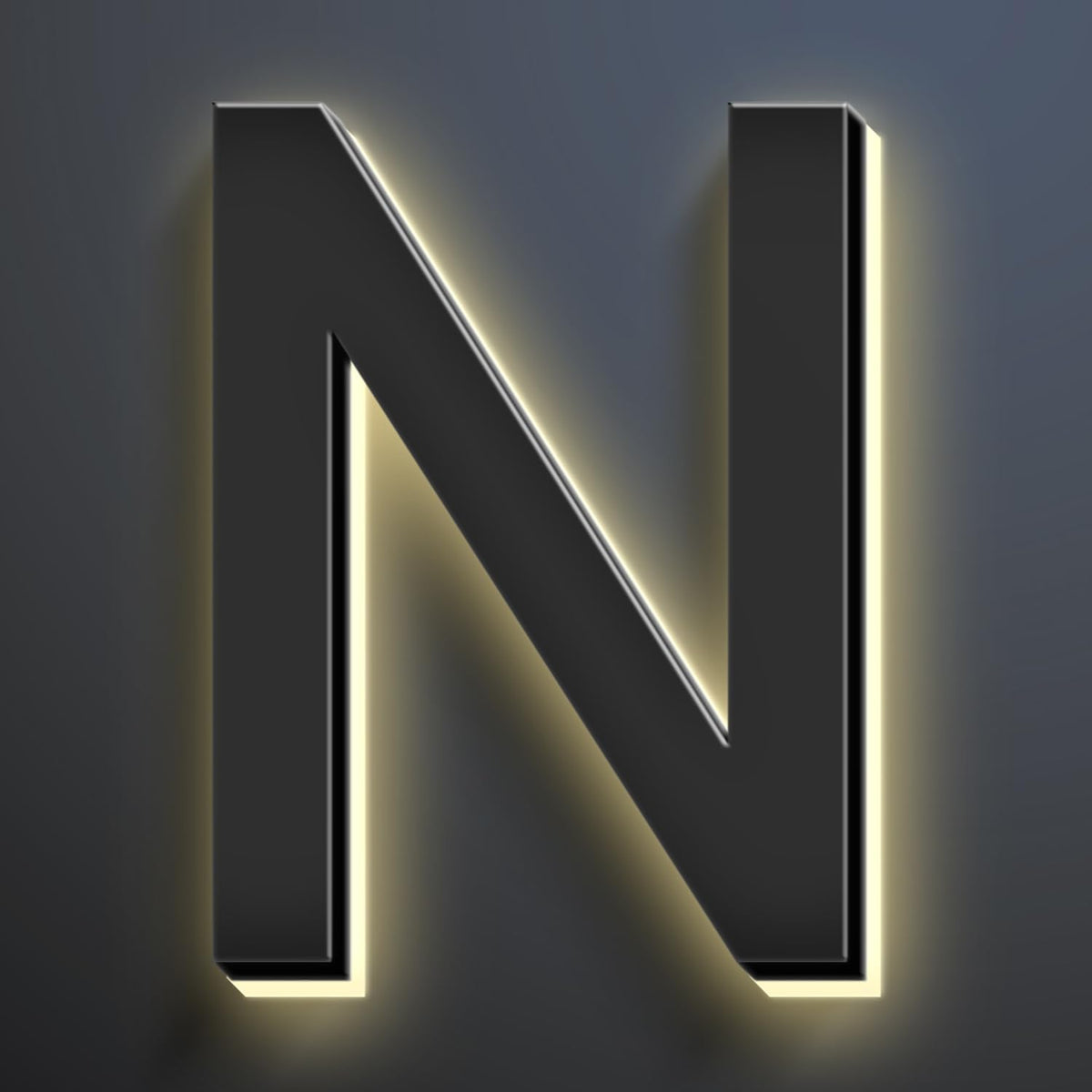18 Inch Backlit LED Illuminated Home Address Numbers Modern Lighted Up House Numbers Stainless Steel Hand-Polished Waterproof For House Address Signs,N