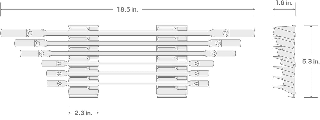 TEKTON Long Flex Head 12-Point Ratcheting Box End Wrench Set with Modular Organizers, 6-Piece (1/4-13/16 in.) | WRB96300