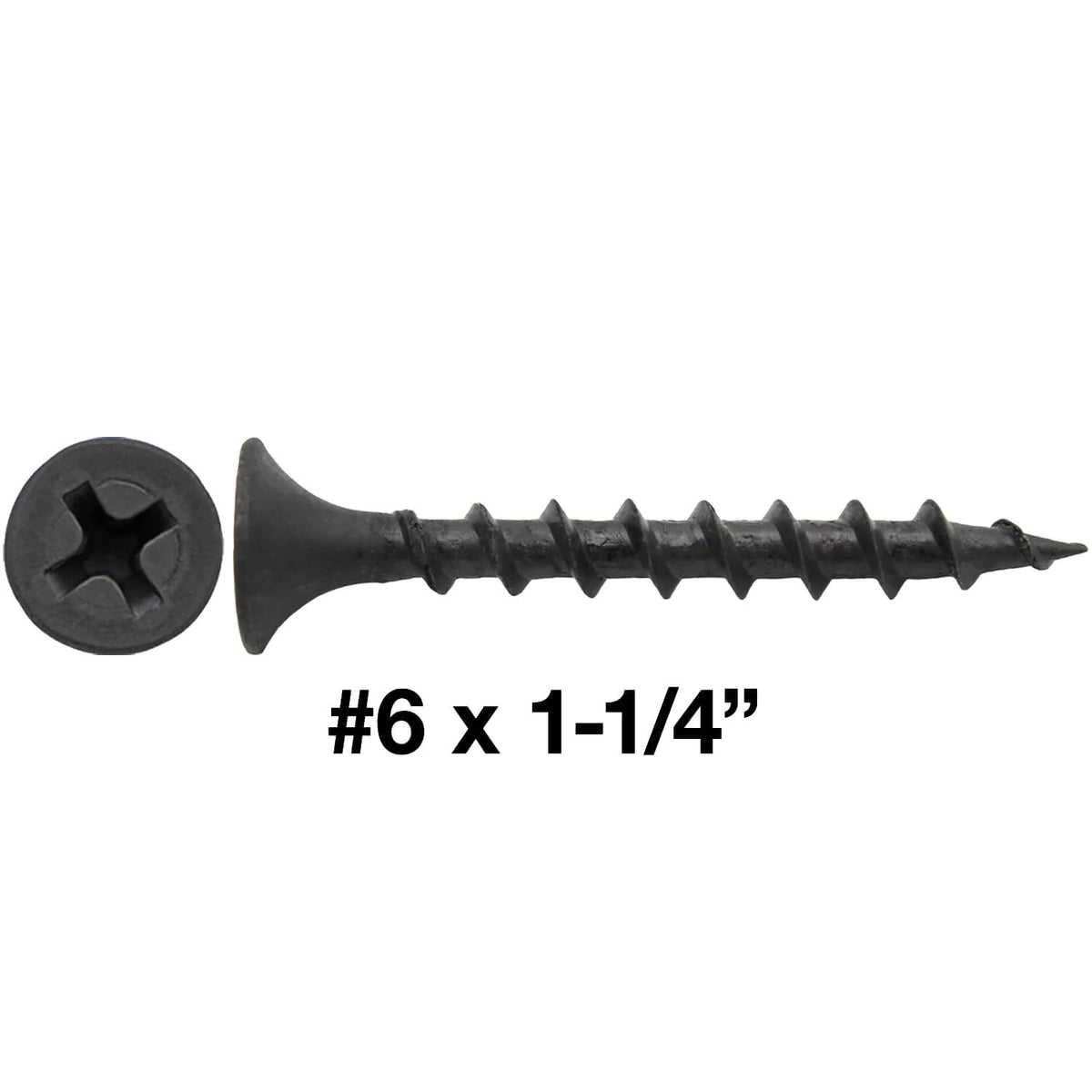 Gray Phosphate Drywall Screws: #6 x 1-1/4' COARSE Thread Drywall, Gypsum Board, Sheetrock, Plasterboard Screws. Use for Low Cost, All Purpose Wood Screws (34 POUNDS - 8000 Approx. Screw Count).