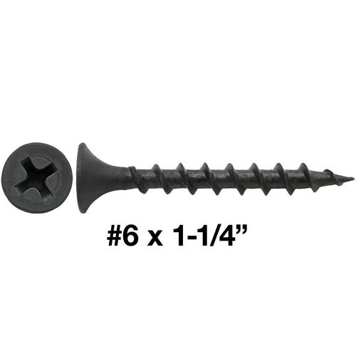 #6 x 1-1/4' COARSE Thread Gray Phosphate Drywall Screws, Drywall, Gypsum Board, Sheet Rock, Plasterboard Screws. CASE Qty 42 Boxes 9,030 Screws
