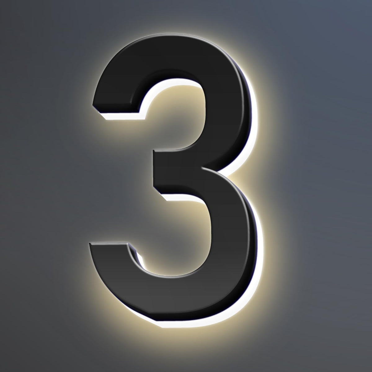 18 Inch Backlit LED Illuminated Home Address Numbers Modern Lighted Up House Numbers Stainless Steel Hand-Polished Waterproof For House Address Signs,3