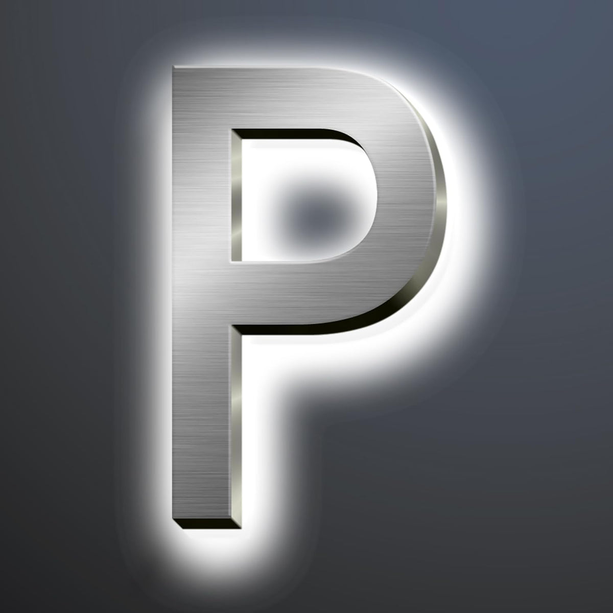 Backlit LED Illuminated House Numbers For Outside 18', Stainless Steel Modern Lighted Address Signs For Home, Illuminated Address Numbers, Brushed Silver, White Light,P