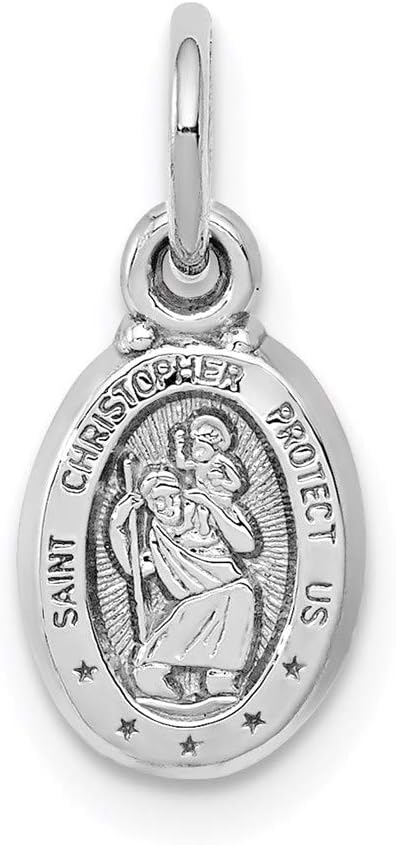 DEWBERRY 10K Real Yellow Gold Saint Christopher Medal Pendant | Patron Saint Medals | Unisex Religious Charms| St. Christopher Pendants & Charms | Protect Us Pendant for Womens Men's