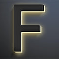 18 Inch Backlit LED Illuminated Home Address Numbers Modern Lighted Up House Numbers Stainless Steel Hand-Polished Waterproof For House Address Signs,F
