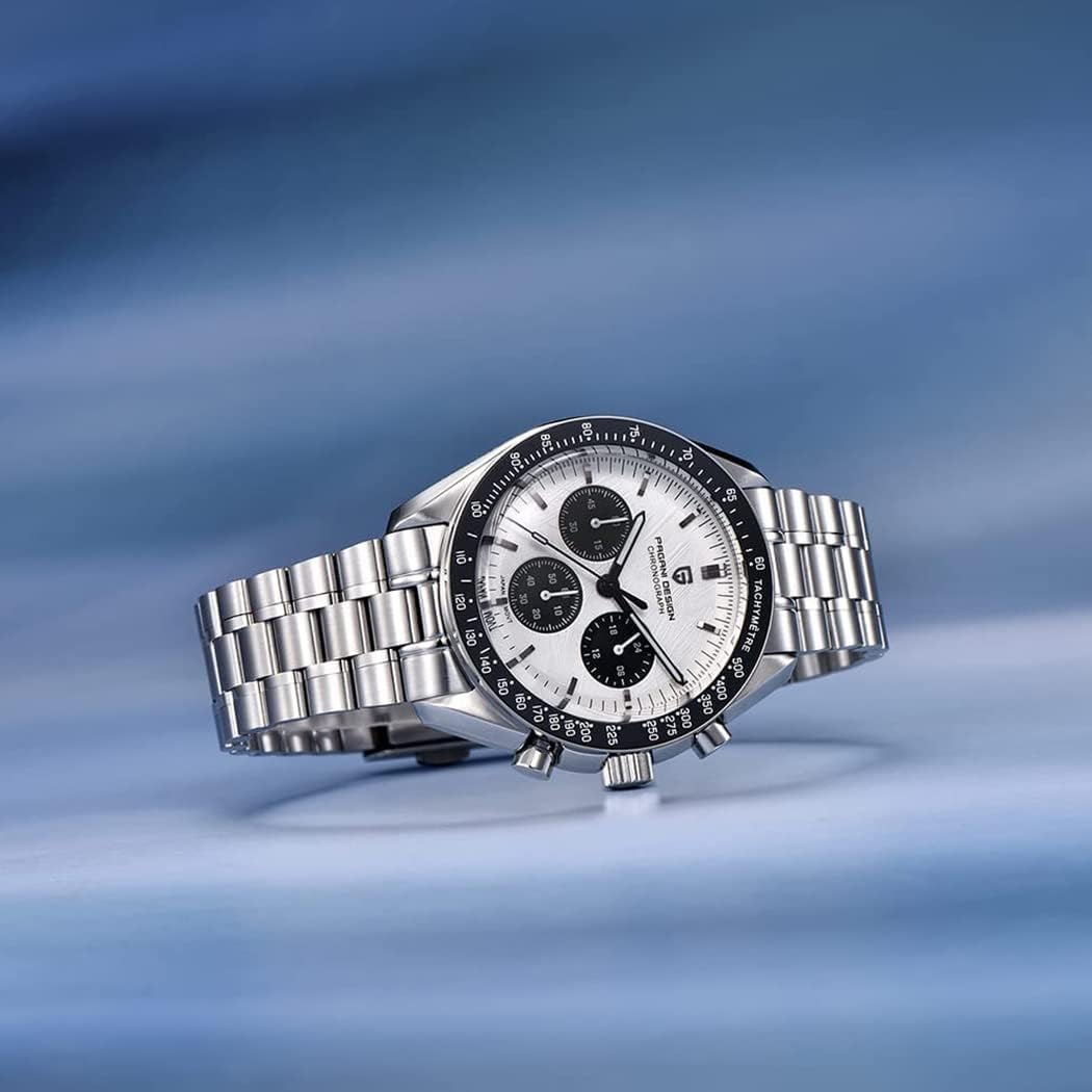 Pagani Design 1701 V3 Men's Chronograph Quartz Dial 40mm VK63 Movement Stainless Steel Mirror Sapphire Watch 100 Meter Water Resistant Sport Watch