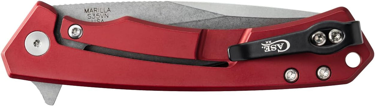 Anodized Aluminum Red Marilla Pocket Knife