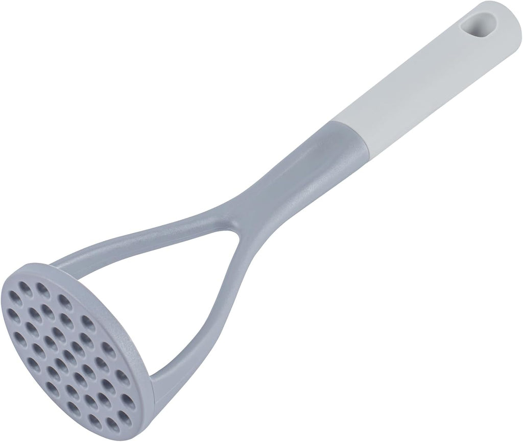 Restaurantware Silicone Utensil Set Pack of 10 Non-Slip Handle 6-Piece Nylon Kitchen Tool Set, Heat-Resistant Dishwasher-Friendly Cooking Accessories, Durable Gray and White Cooking Utensils