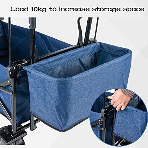 Push and Pull Hand Truck with Foot Brake and 2 Seat Belt Outdoor Sport Collapsible Folding Stroller Wagon Baby Trolley with Canopy Garden Utility Shopping Travel, Red