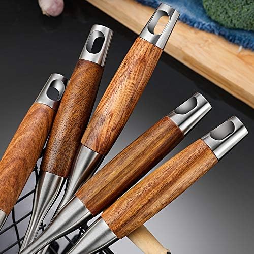 6Pcs/Set Wood Handle Stainless Steel Cooking Tool Sets Spoon Pasta Server Kitchenware Utensil Accessory Cookware