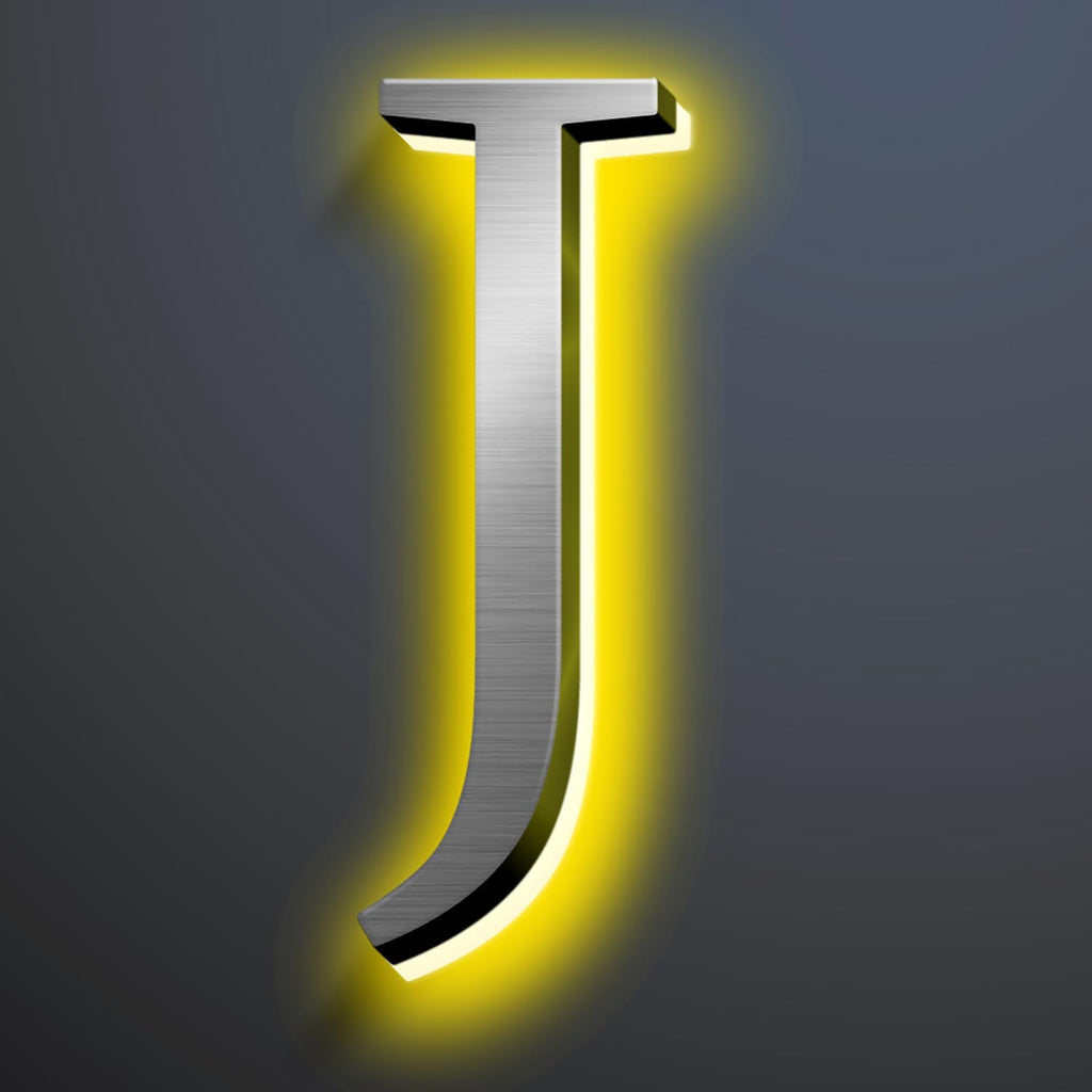 Illuminated LED House Numbers 20', Modern Upscale Look, Backlit LED Illuminated Home Address Number, Stainless Steel Hand-Polished For Lighted House Address Signs,J