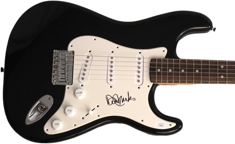 DAVID MARKS SIGNED AUTOGRAPH FULL SIZE BLACK FENDER STRATOCASTER ELECTRIC GUITAR W/ JAMES SPENCE JSA AUTHENTICATION - THE BEACH BOYS, SURFIN' SAFARI, SURFIN' U.S.A. SURFER GIRL, LITTLE DEUCE COUP, THAT'S WHY GOD MADE THE RADIO