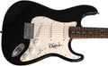 DAVID MARKS SIGNED AUTOGRAPH FULL SIZE BLACK FENDER STRATOCASTER ELECTRIC GUITAR W/ JAMES SPENCE JSA AUTHENTICATION - THE BEACH BOYS, SURFIN' SAFARI, SURFIN' U.S.A. SURFER GIRL, LITTLE DEUCE COUP, THAT'S WHY GOD MADE THE RADIO