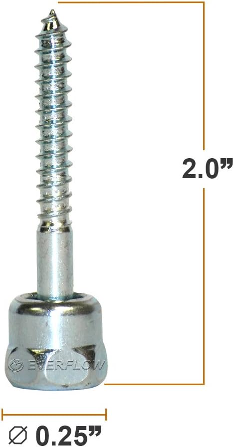 Everflow Sammys 8003957-75 GST 200 1/4 Inch Screw Vertical Threaded Rod Anchor Designed for Wood, Easy Use, No Pre-Drilling Required, Steel with Zinc Finish, 1/4 x 2 Inch Screw Length - (Pack of 75)