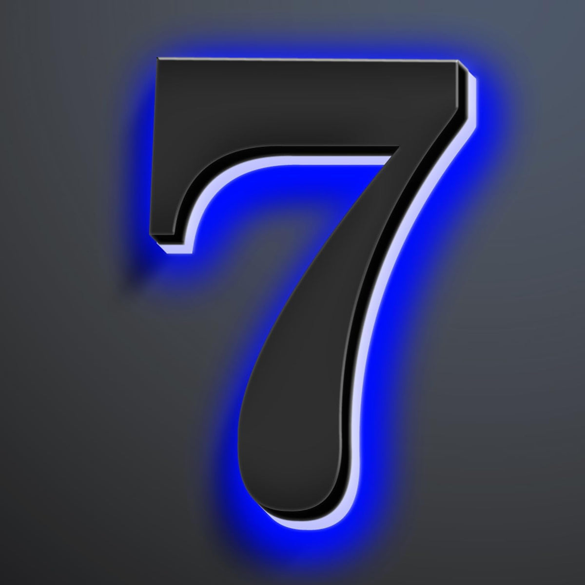 Illuminated LED Address Number 16 Inch, Backlit Illuminated LED House Number For Outside, Lighted Home Address Signs, Large Modern Metal House Number With Lights,7