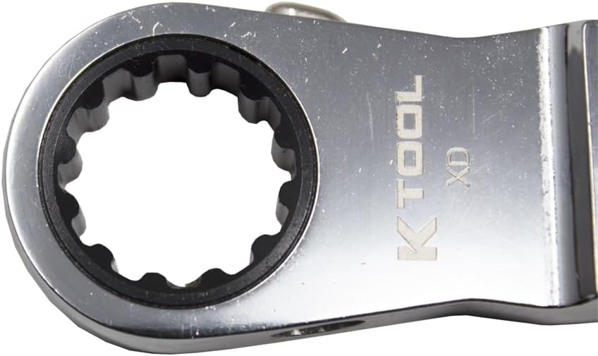 K Tool Internationl XD2CWSM Metric Ratcheting Crowfoot Wrench Set, 13 Piece 3/8 Inch Drive, 72 Tooth Heads, 8 to 19 mm Sizes, Locking Extension Included