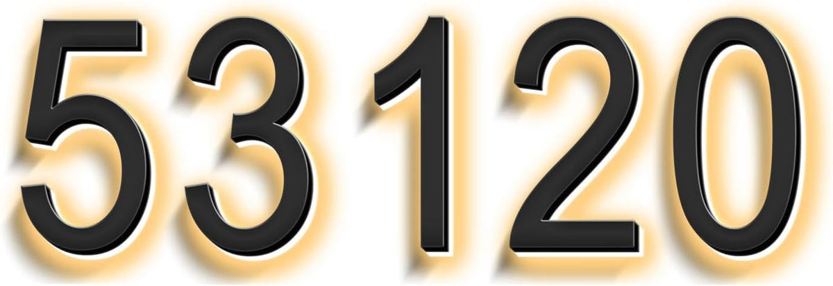 Backlit Illuminated LED House Numbers, Matte Black, Address Signs Lighted Plaque Glow At Night, Outdoor/Indoor, Modern, Low-Voltage, Weatherproof, Easy To Install,14 Inch,Five Character