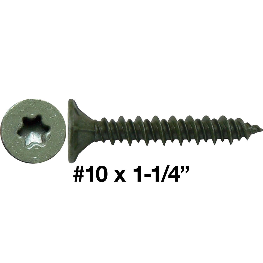 Jake Sales #10x1-1/4 Cement Board Star Head Screws Sharp Point for Fastening Cement Backer Board/Cement Board/Tile Board - T-25 Torx Head (Full Box 5000 Screw Count)
