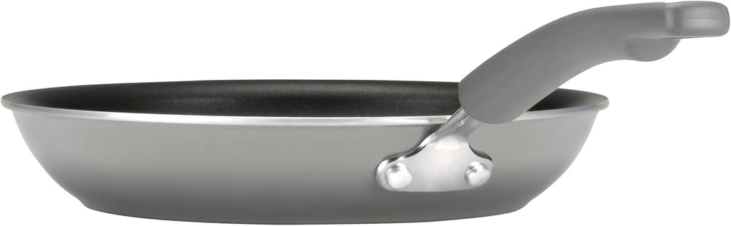 Rachael Ray Cookware Classic Brights Hard Enamel Aluminum Nonstick Cookware Set, 14-Piece, Sea Salt Gray