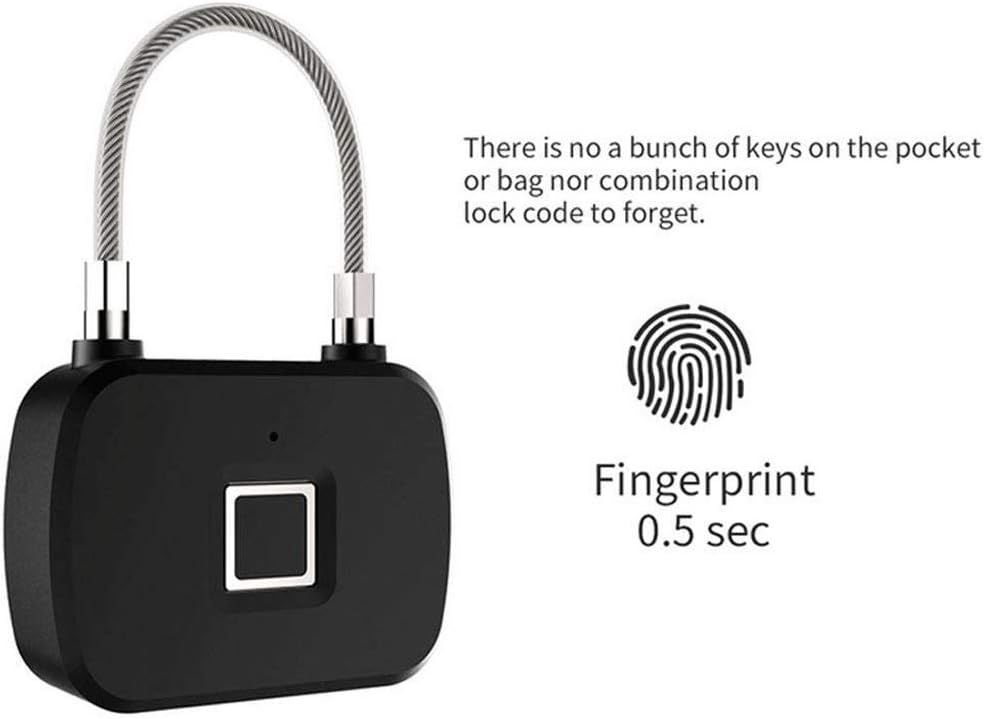 Fingerprint Lock Smart Waterproof Ideal for Gym Luggage Backpack Employee Locker Bike Suitcase Fence Hasp and Storage Back to School Supplies