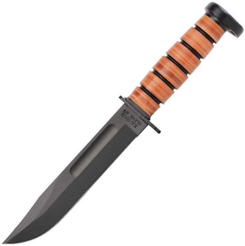 KA-BAR 1317, Dog's Head Utility Knife W/Sheath, Brown, 12'