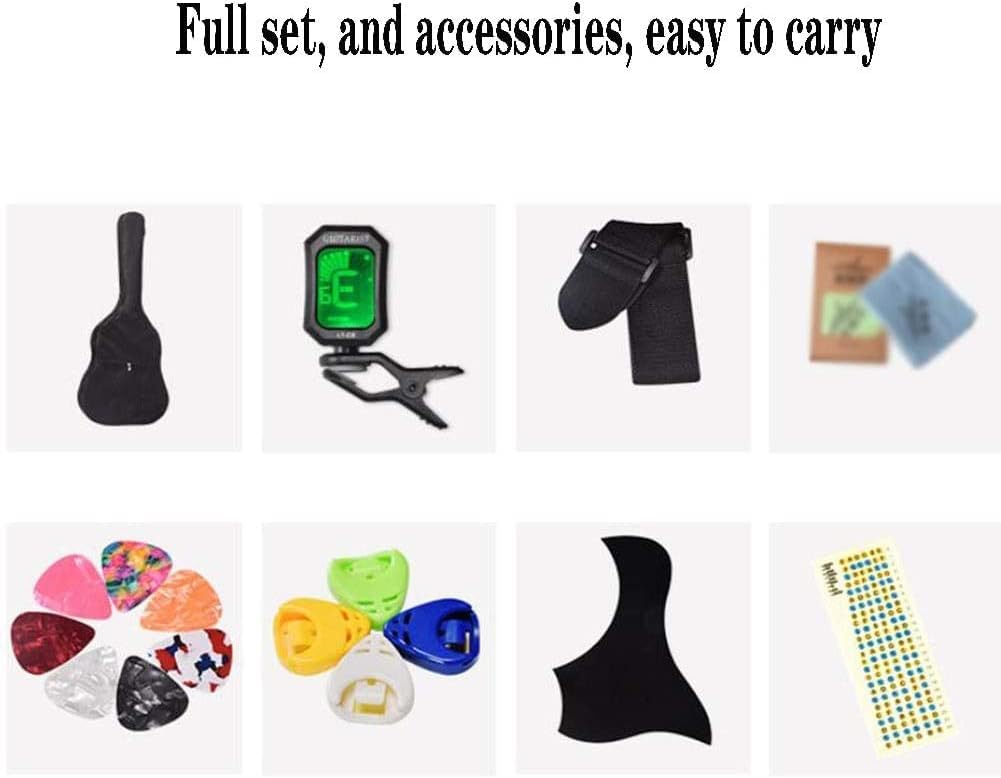 Full Size Guitar Acoustic Guitar Classical Guitar Beginner Fingerstyle 39 Inch Ballad Musical Instrument Youth Practice Can Carry Backpack Beginner Acoustic Guitar Starter Package Student G (A