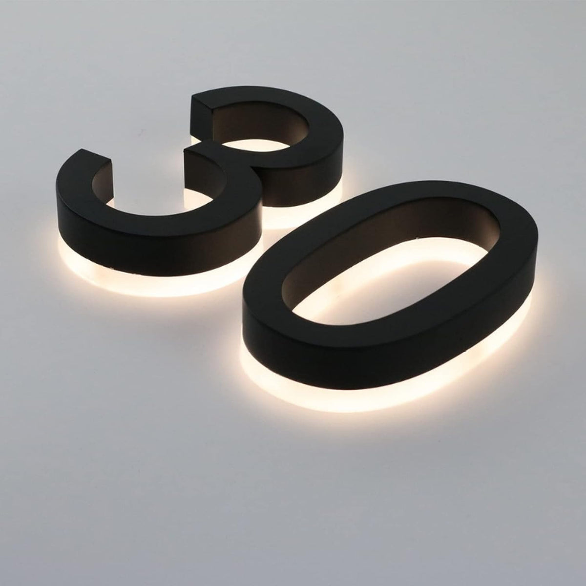 Backlit LED House Numbers For House Street, 20' Personalised Illuminated Modern House Address Numbers Sign Lighted Address Plaque,S