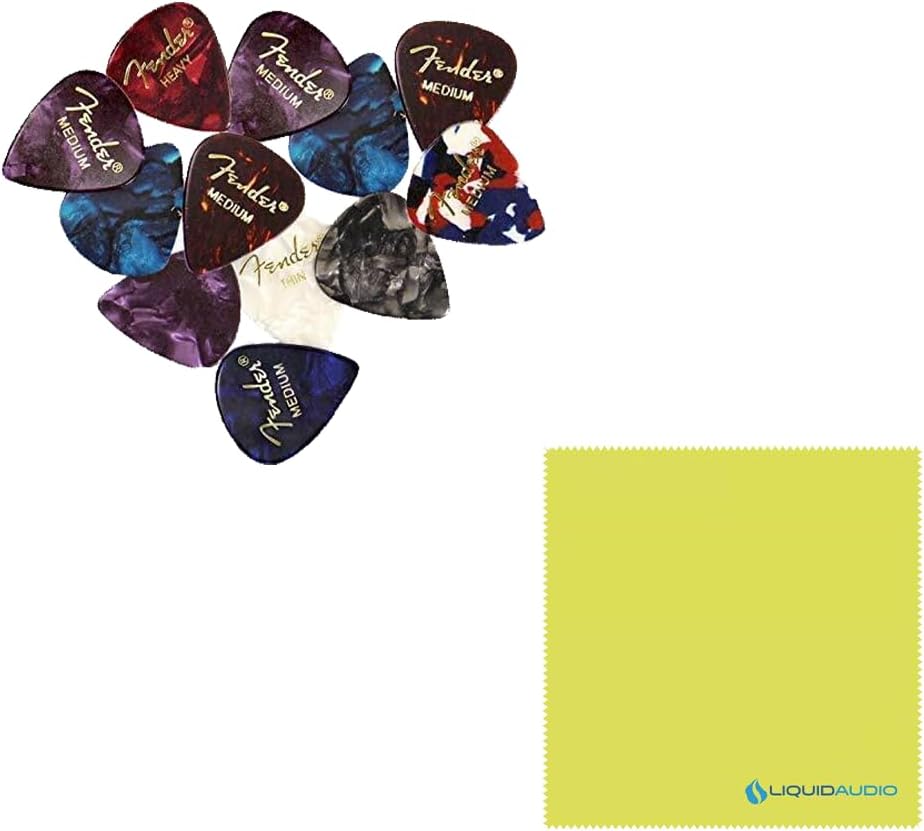 Seymour Duncan Woody XL, Sound Hole Pickup Acoustic Guitar Black Color Bundle with 12x Fender Guitar Picks and Liquid Audio Instrument Polishing Cloth - 11500-32-BLK Model