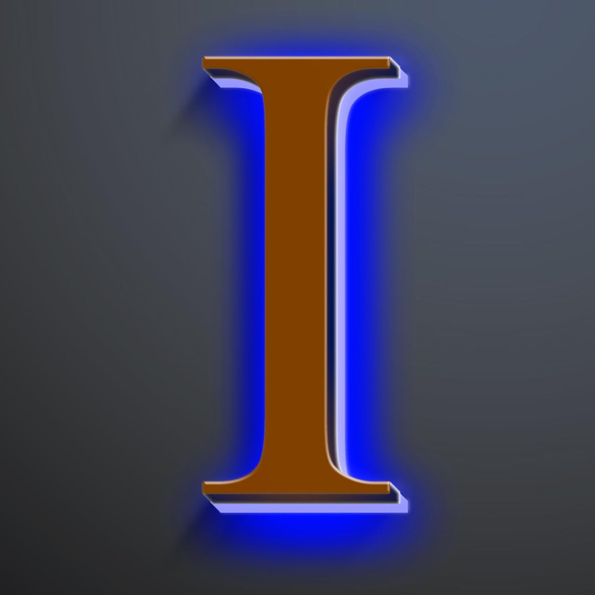 Large Backlit LED House Numbers 16 Inch, Stainless Steel Hand-Polished For Lighted House Address Signs, Modern Illuminated LED Home Address Numbers, Brown, Blue Light,I