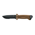 Gerber Gear LMF II Infantry Survival Knife, Made in USA Military Grade Tactical Fixed Blade with Serrated Edge, Shock Absorbing Handle, Molle Sheath and Sharpener, Coyote Brown