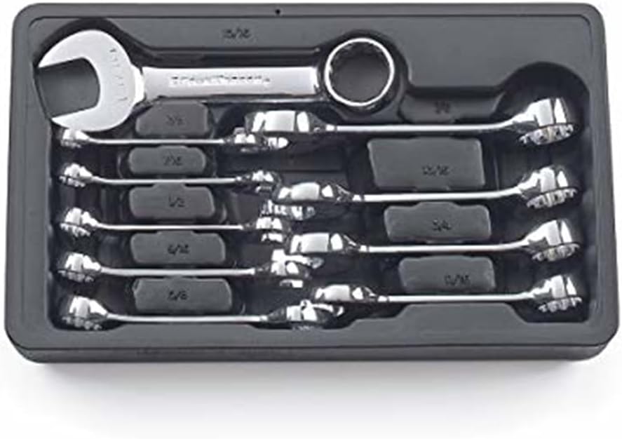 GEARWRENCH 10 Pc. 12 Pt. Stubby Combination Wrench Set, SAE - 81905