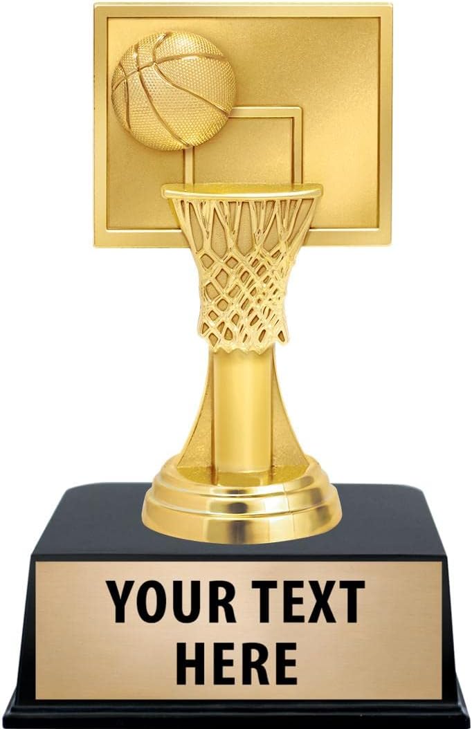 Crown Awards Basketball Slam Dunk Award with Custom Engraving, 6' Basketball Slam Dunk Trophy On Black Contemporary Base
