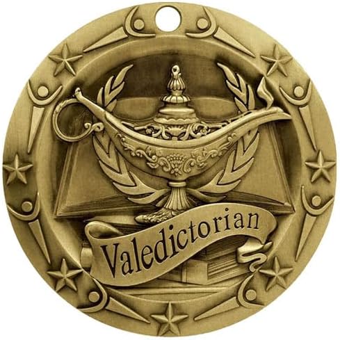 Wilson Trophy 3' Valedictorian Gold Medal - Custom Engraving Included, Ideal for Academic Achievements (40)