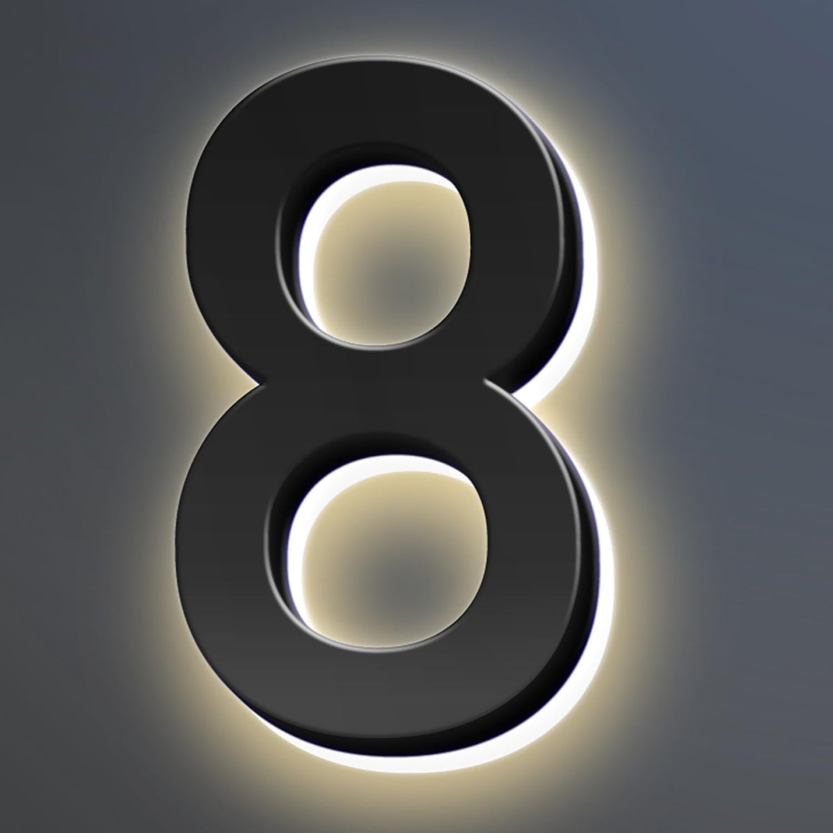 18 Inch Backlit LED Illuminated Home Address Numbers Modern Lighted Up House Numbers Stainless Steel Hand-Polished Waterproof For House Address Signs,8