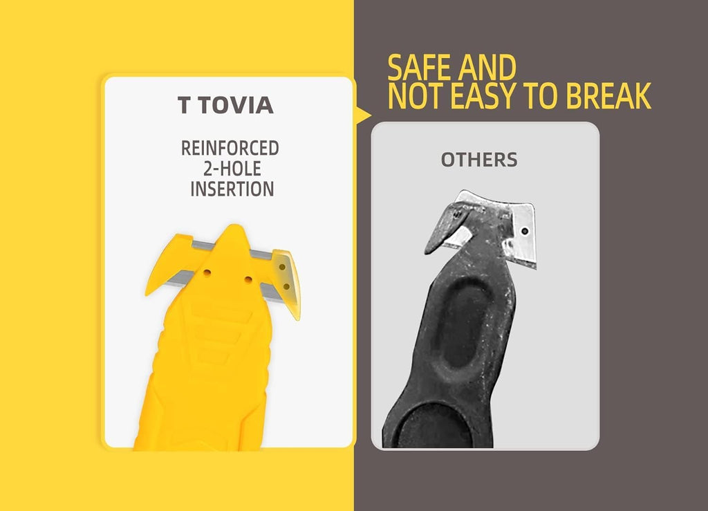 500 Pcs Safety Box Cutter T TOVIA Safety Utility Cutter of Stainless Steel Blade Package Opener with Tape Splitter for Cartons, Cardboard, Wrap, Straps, Film