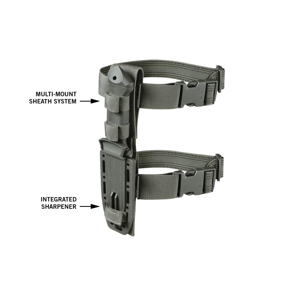 Gerber Gear LMF II Infantry Survival Knife, Made in USA Military Grade Tactical Fixed Blade with Serrated Edge, Shock Absorbing Handle, Molle Sheath and Sharpener, Green