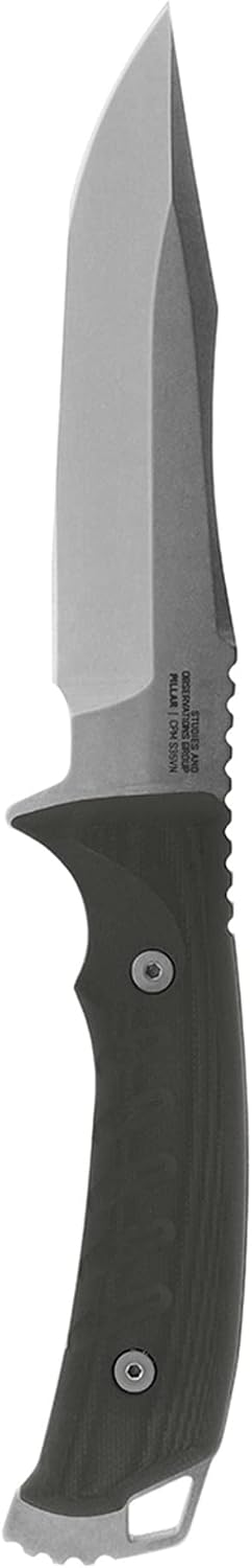 SOG Pillar Fixed Blade Knife- Full Tang 5 Inch S35VN Steel Blade Survival Knife, w/ Linen Micarta Handle and Kydex Sheath, Made in the USA (UF1001-BX)