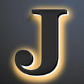 Backlit Illuminated LED Home Address Numbers 18 Inch, Modern Lighted Up Address Signs Make A Statement, Large Stainlesss Steels House Numbers With LED Lights,J
